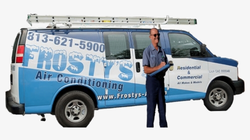 Mike Pearman Standing By A Frostys Air Conditioning - Air Conditioning Truck, HD Png Download, Transparent PNG