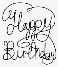 Happy Birthday Text Art Png - Happy Birthday Transparent Text Black, Png Download, Transparent PNG