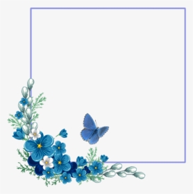 Ftestickers Border Frame Watercolorflowers Butterfly - Border Floral Transparent Background, HD Png Download, Transparent PNG
