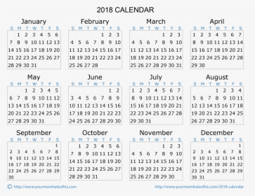 2018 Calendar Europe, HD Png Download, Transparent PNG