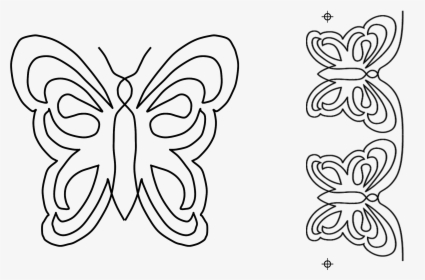 Butterfly Motif & Border - Butterfly Motif, HD Png Download, Transparent PNG