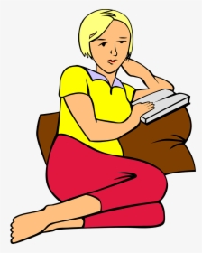 Clipart Women Reading - Stay At Home Clipart, HD Png Download, Transparent PNG