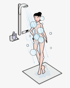 Art,trunk,shoe - Woman Shower Cartoon Png, Transparent Png, Transparent PNG