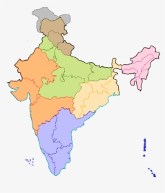 India Colour - Map Of India In Colour, HD Png Download, Transparent PNG