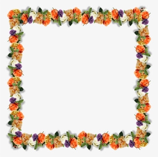 Floral, Border, Frame, 3d, Shadows, Petals, Roses - Flower Border Design Png, Transparent Png, Transparent PNG