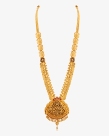 Goddess Lakshmi Kasu Malai Necklace - Model Haram Designs In Lalitha Jewellery, HD Png Download, Transparent PNG
