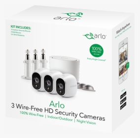Arlo 720p Hd Security Camera System Vms3330w - Arlo 3 Wire Free Hd Security Cameras, HD Png Download, Transparent PNG