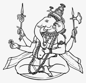 Ganesha, Sketch, Draw, God, Hindu, Indian, Religion - Page Maker Clip Art, HD Png Download, Transparent PNG