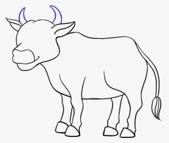 How To Draw A Cartoon Cow In A Few Easy Steps Easy - Cartoon Sketch Of Cow, HD Png Download, Transparent PNG