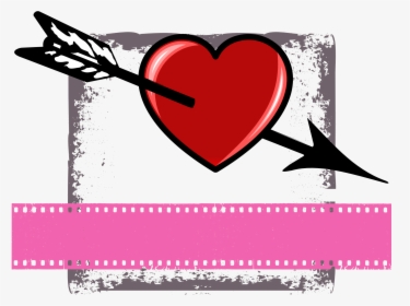 Valentine Heart With Arrow Pierced Through - Flechas De San Valentin, HD Png Download, Transparent PNG