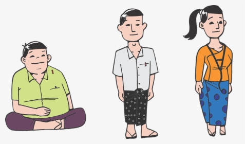Young, Burmese, Youth, Student, Boy, Girl, Man, Woman - Burmese Cartoon, HD Png Download, Transparent PNG