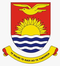 Water, Sun, Ribbon, Bird, Flying, Coat, Arms, Kiribati - Kiribati Coat Of Arms, HD Png Download, Transparent PNG