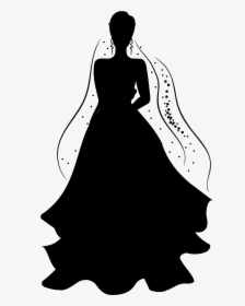 Clip Art Illustration Silhouette Black & White - Black Silhouette Dress Clipart, HD Png Download, Transparent PNG