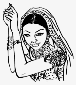 Dulhan Clipart Black And White, HD Png Download, Transparent PNG