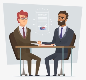 Illustration Of Two Businessmen Having Signed A Contract - Comerciantes Animados, HD Png Download, Transparent PNG