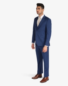 Cobalt Blue Notch Lapel Suit - Men Suit Side View, HD Png Download, Transparent PNG