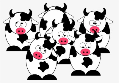 Cow Herd Clipart - Herd Of Cattle Cartoon, HD Png Download, Transparent PNG