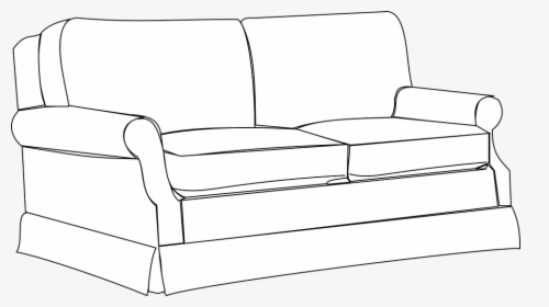 Sofa, Couch, Furniture, Home, Room, Interior, House - Clipart Black And White Couch, HD Png Download, Transparent PNG