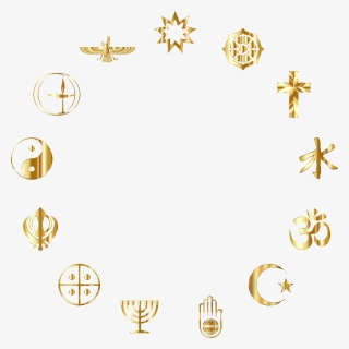 World Religious Symbols Gold - Different Religion Symbols Transparent, HD Png Download, Transparent PNG