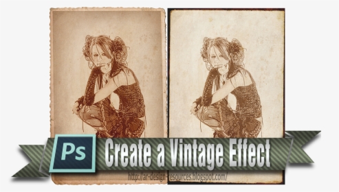 How To Create A Vintage Effect Adobe Photoshop Tutorial - Visual Arts, HD Png Download, Transparent PNG