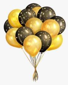 Transparent Black And Gold Balloons Png - Transparent Background Gold Balloons Png, Png Download, Transparent PNG