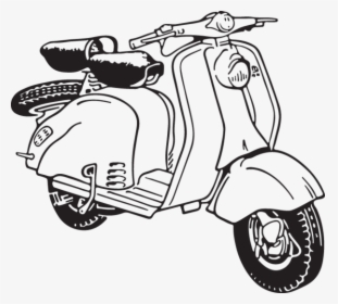 Scooter Black And White Clipart, HD Png Download, Transparent PNG