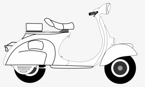 Scooter, Vespa, Art, Isolated, Motorcycle, Transport - Scooter Black And White, HD Png Download, Transparent PNG