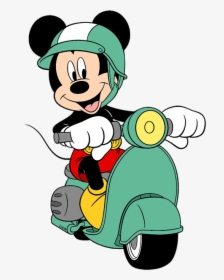 Mickey Mouse Clip Art - Mickey And Minnie On Scooter, HD Png Download, Transparent PNG