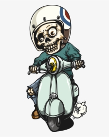 Transparent Cartoon Skeleton Png - Vespa Skull, Png Download, Transparent PNG