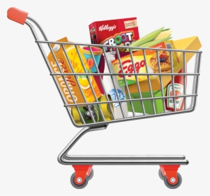 Shopping Cart Png Clipart , Png Download - Groceries Shopping Cart Png, Transparent Png, Transparent PNG