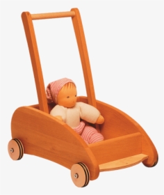 Baby Walker Cart With Doll - Wooden Cart For Baby, HD Png Download, Transparent PNG