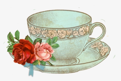 Transparent Mad Hatter Clipart - Vintage Tea Cup Clip Art, HD Png Download, Transparent PNG