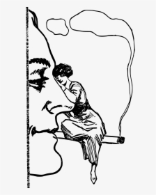 Man Smokes With A Woman Clip Arts - Mary Jane Stoner Art, HD Png Download, Transparent PNG