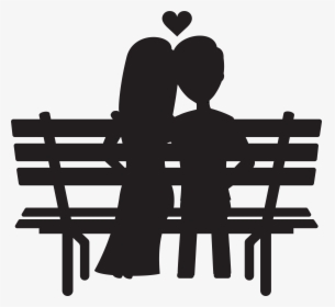 Couple On Bench Silhouettes Transparent Image Clipart, HD Png Download, Transparent PNG
