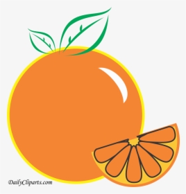 Orange Fruit With Piece Design Clipart Image For Kids - Orange Kids Clipart, HD Png Download, Transparent PNG