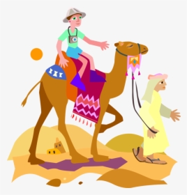 Vector Illustration Of Beast Of Burden Camel Dromedary - Riding A Camel Clipart Png, Transparent Png, Transparent PNG
