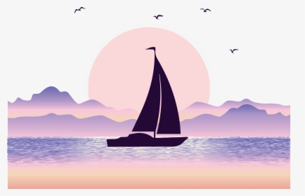 Euclidean Vector Sea Illustration - Sea And Boat Png, Transparent Png, Transparent PNG