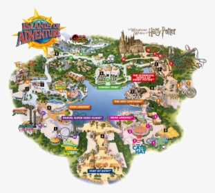 Universal Studios Islands Of Adventure Map 2019, HD Png Download, Transparent PNG