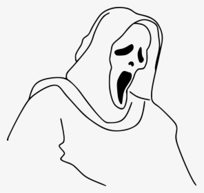 Ghost Ghost Face Halloween Free Picture - Ghost Face Line Art, HD Png Download, Transparent PNG