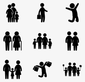 Vector Human Family Walking - Icon Set Elderly, HD Png Download, Transparent PNG