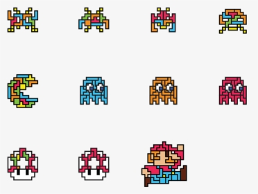 These Characters Are Originally In An 8 Bit Graphic - Old 8 Bit Arcade Games, HD Png Download, Transparent PNG