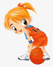 Láminas Infantiles Y Para Adolescentes - Cute Basketball Girl Clipart, HD Png Download, Transparent PNG