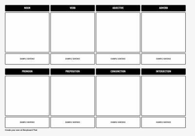Drawing Storyboard Pdf - Parts Of Speech Template, HD Png Download, Transparent PNG