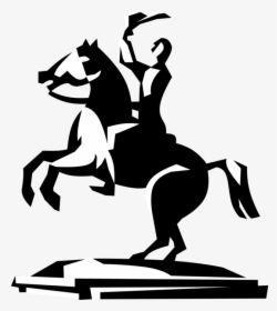 Vector Illustration Of Andrew Jackson Equestrian Horse - Man On Horse Vector, HD Png Download, Transparent PNG