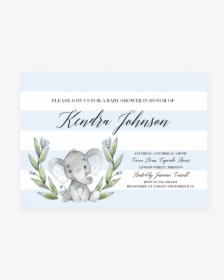 Transparent Bridal Shower Clipart For Invitations - Free Editable Baby Shower Invitation Templates Elephants, HD Png Download, Transparent PNG