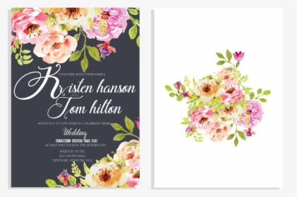Clip Art Elegant Set Wedding Card - Flower Png For Invitation, Transparent Png, Transparent PNG