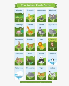Transparent Zoo Animals Png - Zoo Animal Flashcards Free Printable, Png Download, Transparent PNG