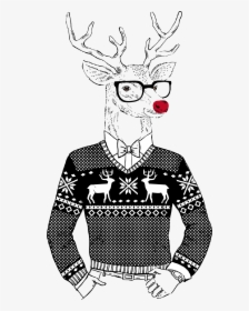 Hillhead Bookclub Festive - Hipster Christmas Deer, HD Png Download, Transparent PNG