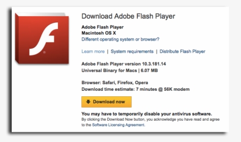 Flash Player Update Notification, HD Png Download, Transparent PNG