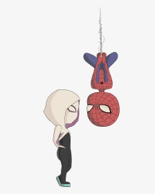 [teepublic] Spiderman And Spider-gwen By Meggiemoooooo - Spiderman Y Spider Gwen Chibi, HD Png Download, Transparent PNG